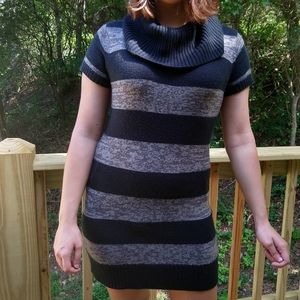 Sweater Dress, M, gray and black